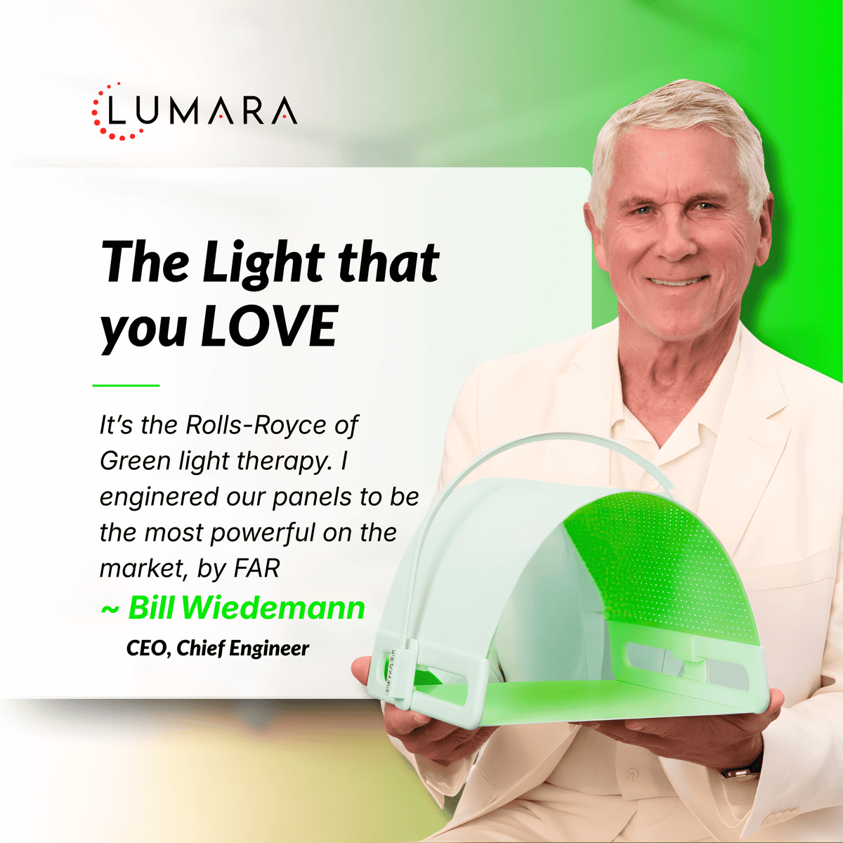 Lumara Illuminate Green V1 525nm LED Light Panel