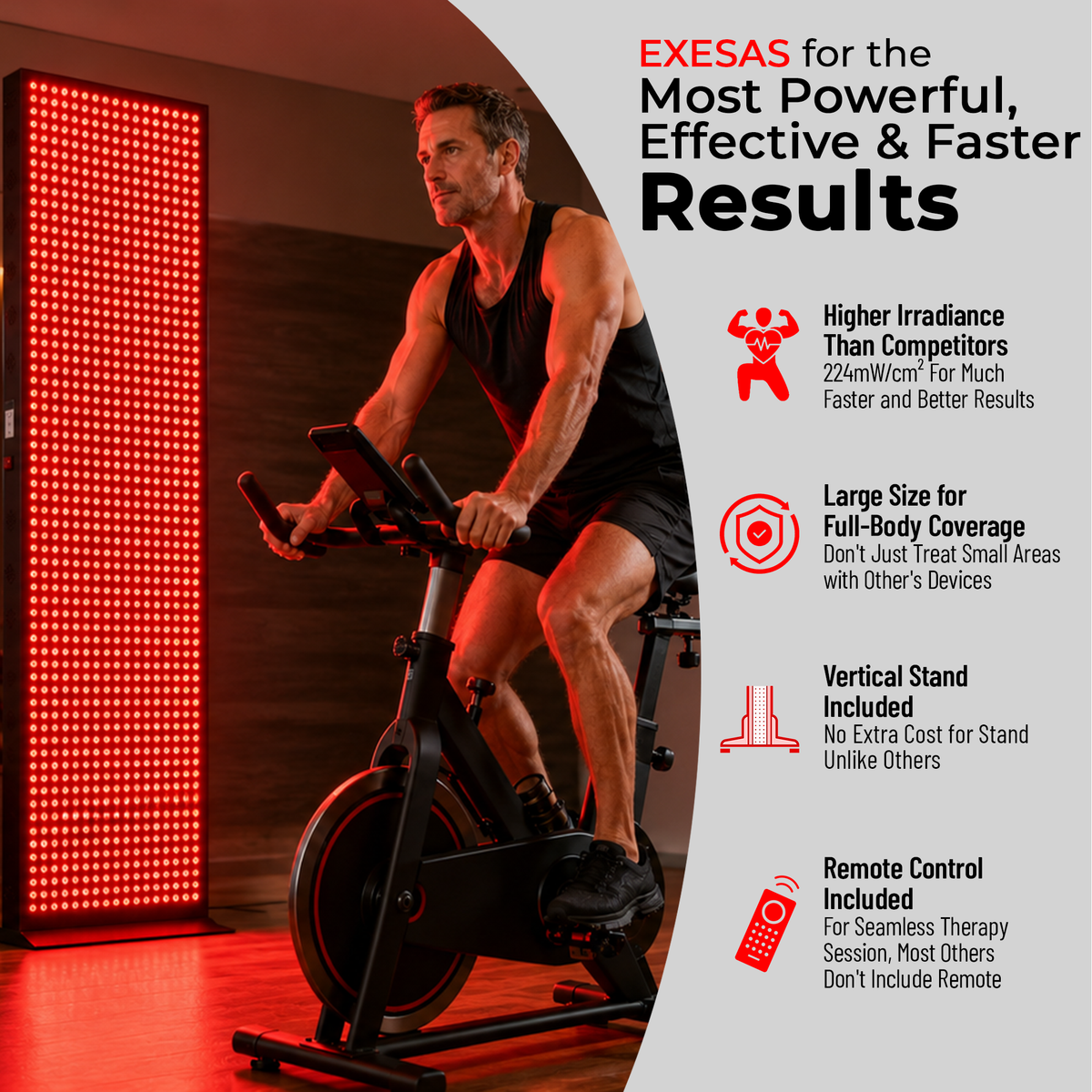 Full-Body Red and Near-Infrared LED Panel with Stand