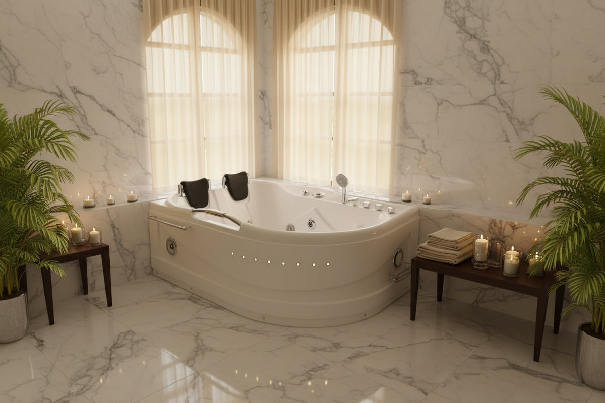 67-Inch 2-Person 16-Jet Hydromassage Bathtub
