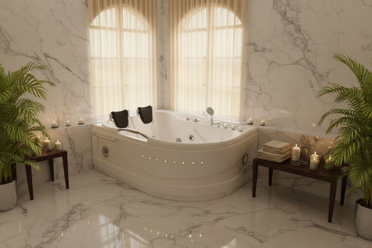 67-Inch 2-Person 16-Jet Hydromassage Bathtub
