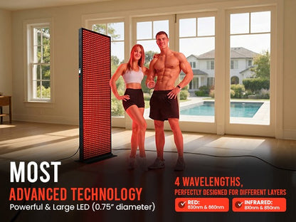 Full-Body Red and Near-Infrared LED Panel with Stand
