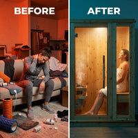 Logan 1 - Person Traditional Steam Sauna in Cedar — Before & After