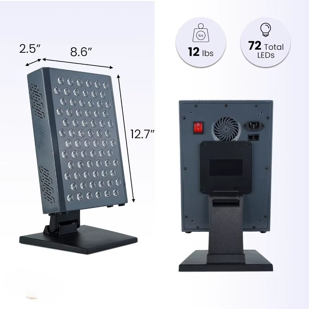 Red Light Therapy, Red near Infrared LED Panel, 72 Quad Chip Flicker Free Leds, Ultra Series, Clinical Grade Device - Popular
