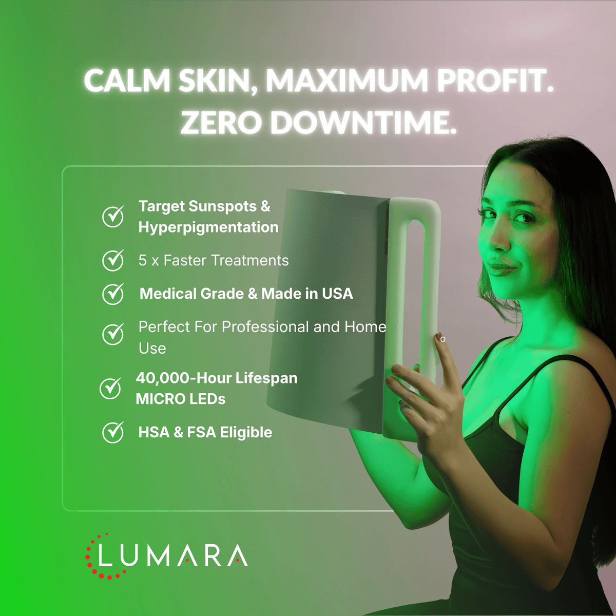 Lumara Illuminate Green V1 525nm LED Light Panel