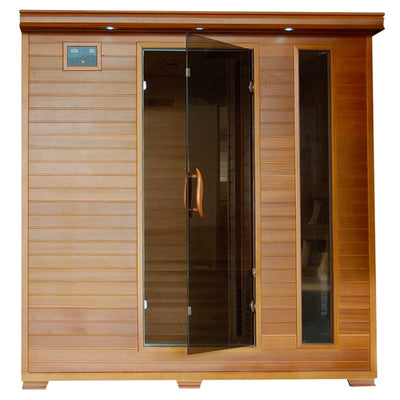 6-Person Cedar Infrared Sauna with 10 Carbon Heaters