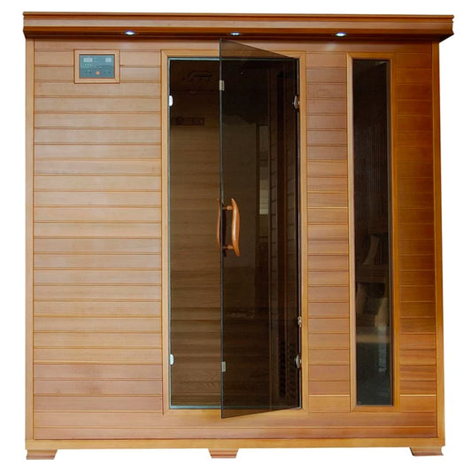6-Person Cedar Infrared Sauna with 10 Carbon Heaters